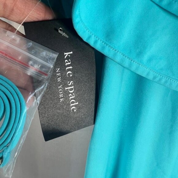 NWT Kate Spade New York Off Shoulder Ruffle Swimsuit in River Blue - Size XL - Picture 4 of 7